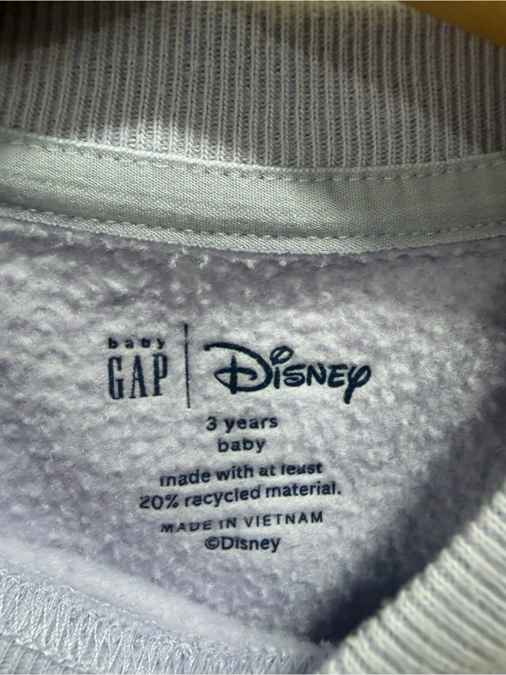 GAP Lavender Daisy Duck Sweatshirt with Yellow Bow